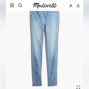 Madewell Light Blue 10” High Rise Skinny Jeans